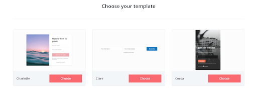 Opt-in form templates from ConvertKit